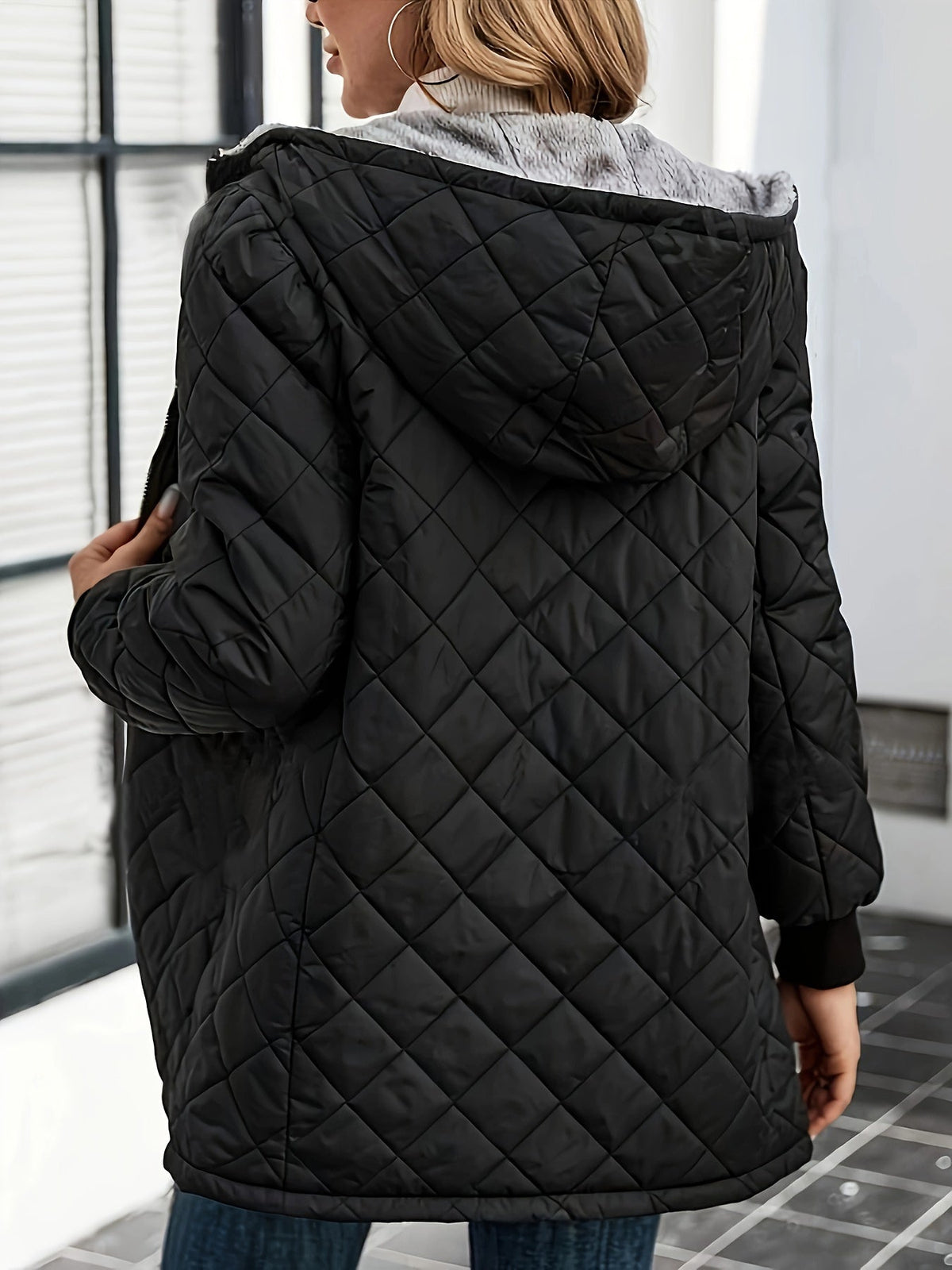 Sophie | Dames pufferjas met geometrisch patroon