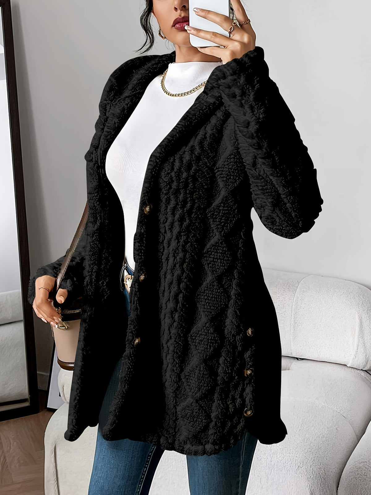 Sophie | Fluffy teddy hoodie jas