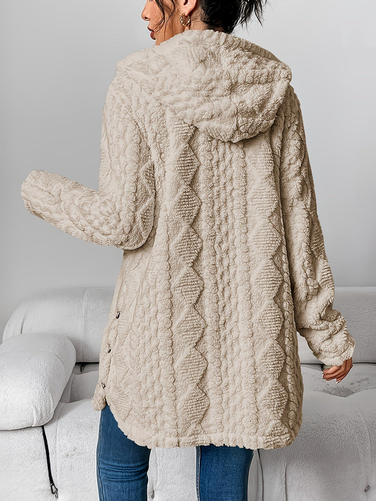 Sophie | Fluffy teddy hoodie jas