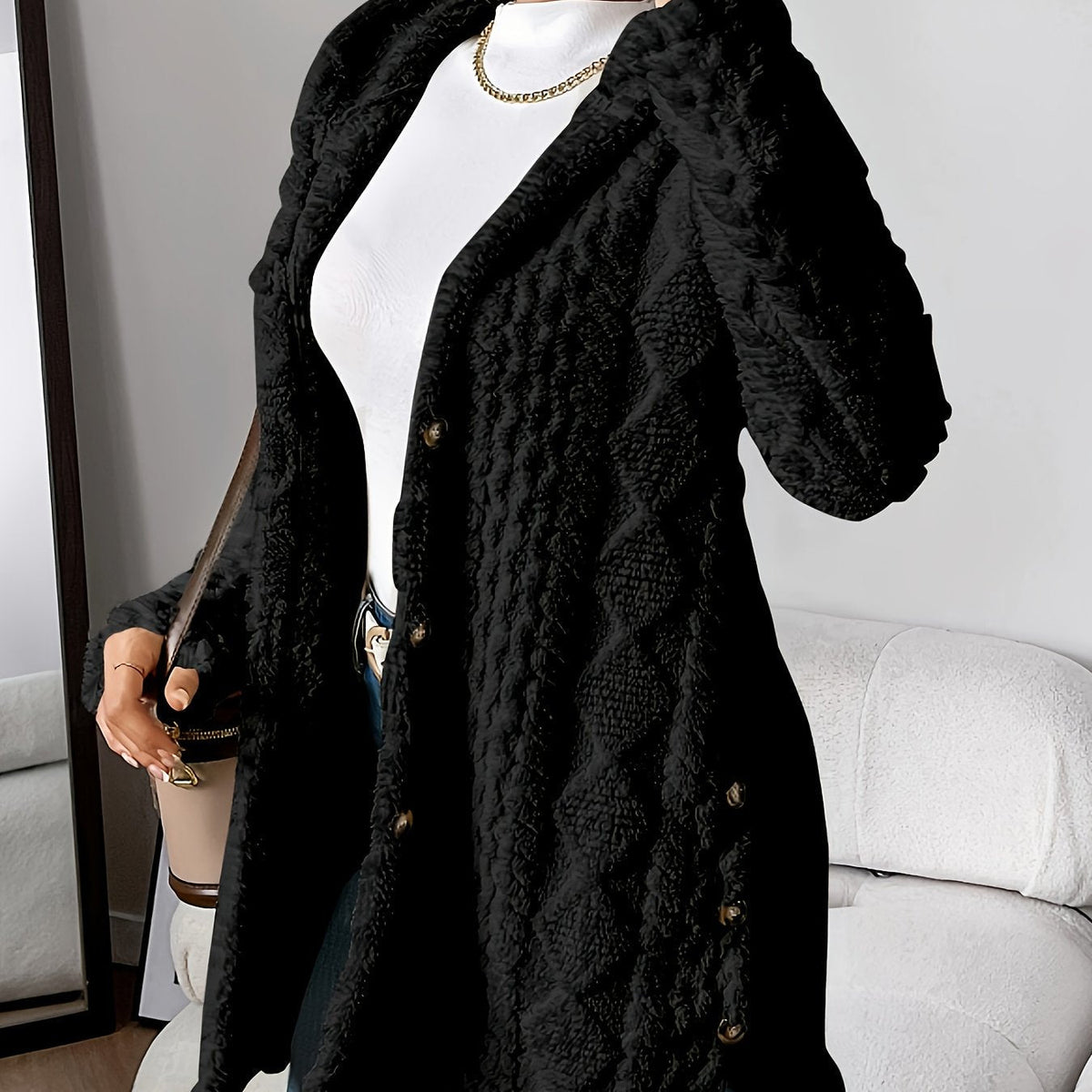 Sophie | Fluffy teddy hoodie jas