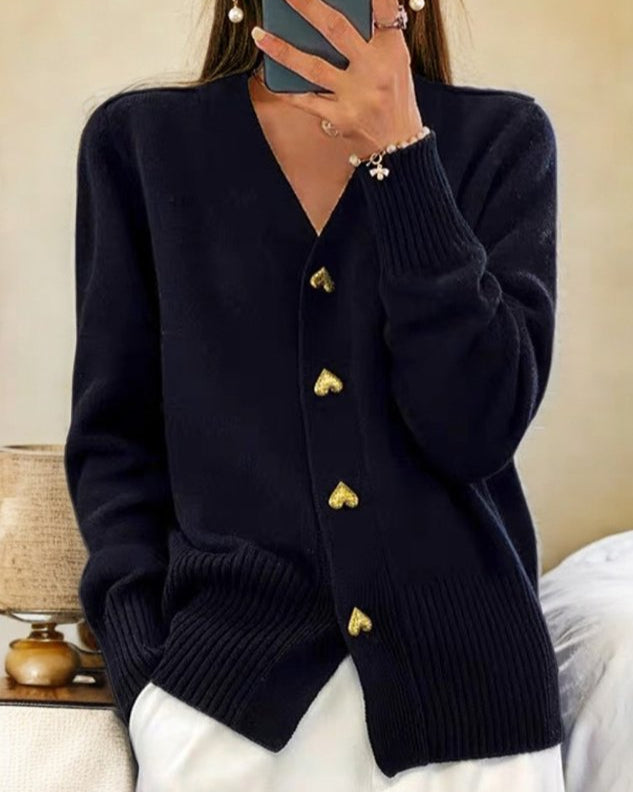 JANICE – HARTKNOP V-HALS CARDIGAN