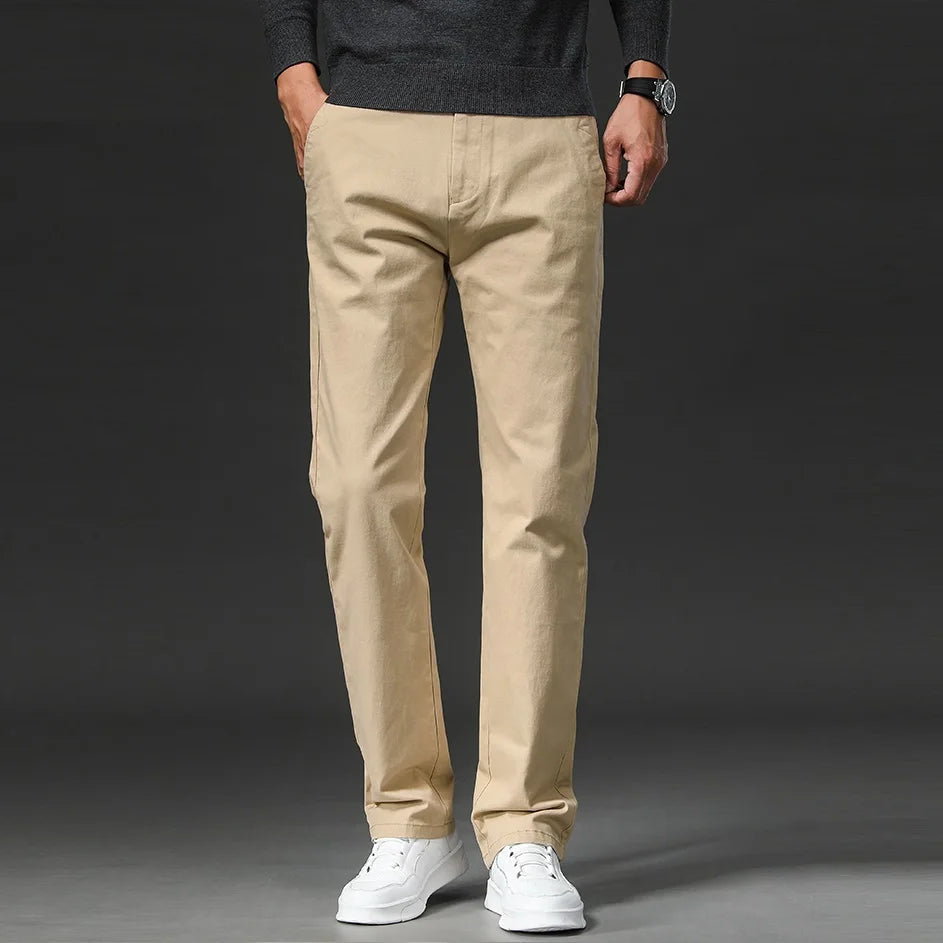 Stretch Chino Heren Slim Fit Casual Elastische Taille