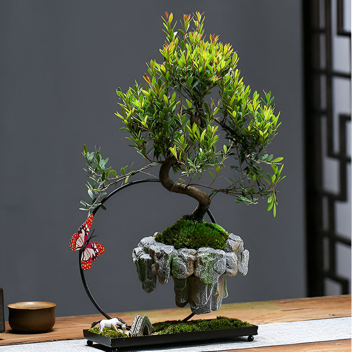 FantasyPot Handgemaakt Steenontwerp Zwevende Bonsai Pot