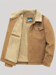 Sven | Warme fleece corduroy heren knoopjas