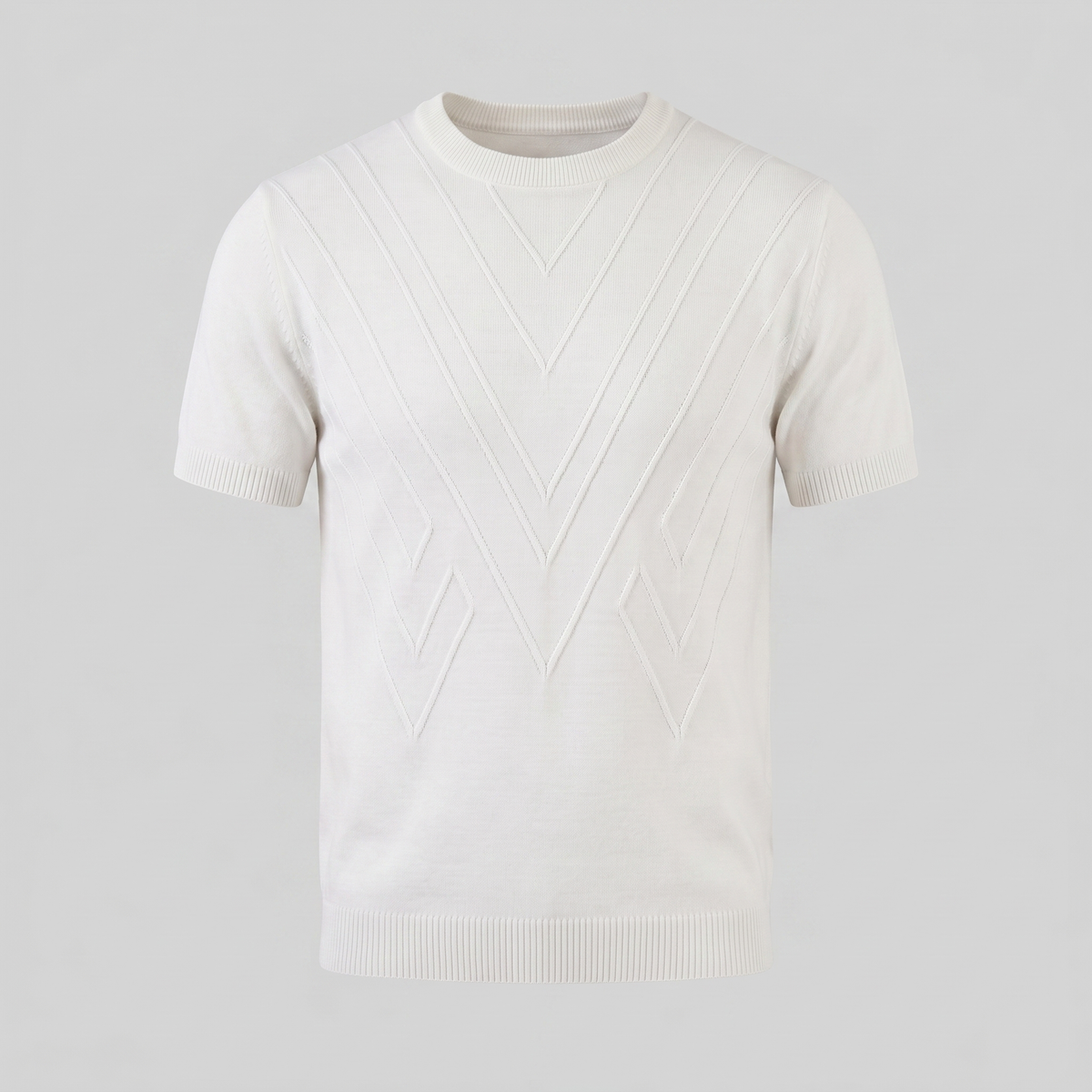T-Shirt Heren Lange Mouwen Casual Textuur Crew Neck