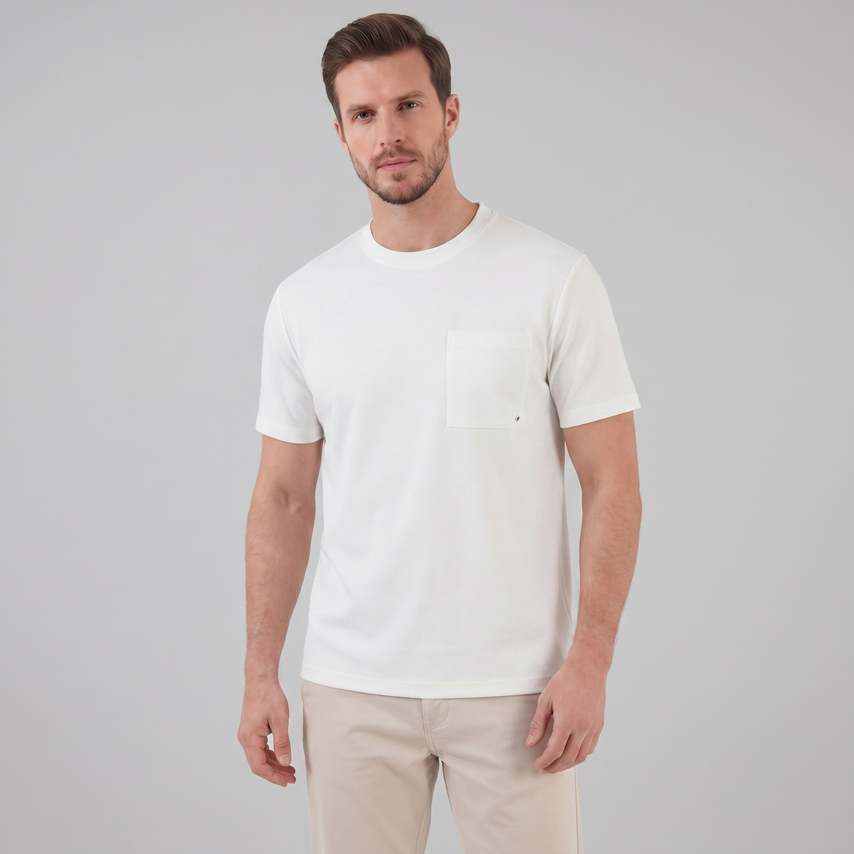 T-Shirt Heren Relaxed Fit Borststak Casual