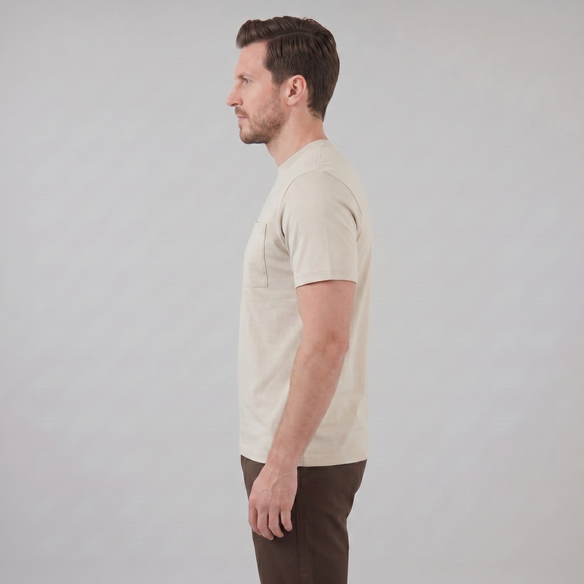 T-Shirt Heren Relaxed Fit Borststak Casual