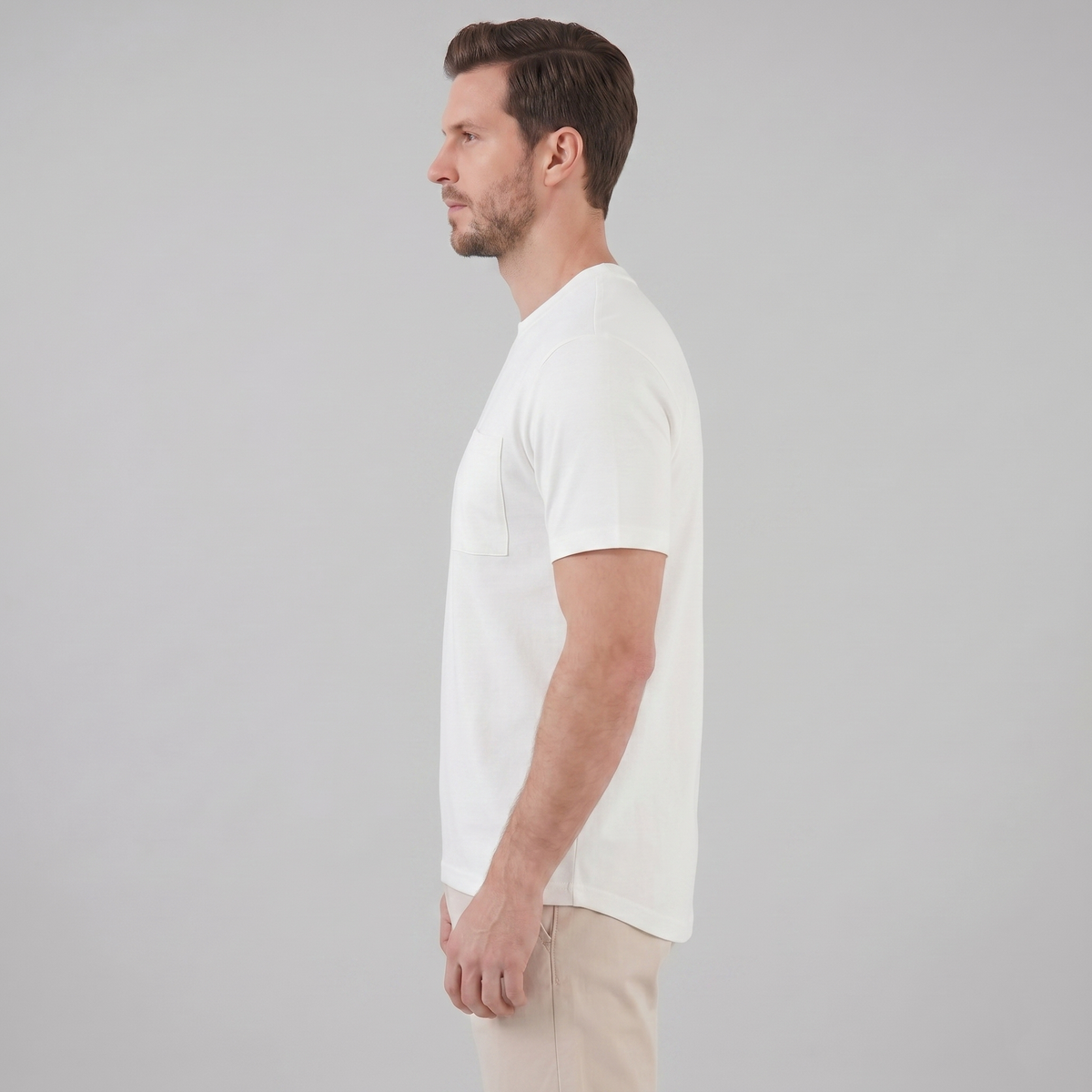 T-Shirt Heren Relaxed Fit Borststak Casual