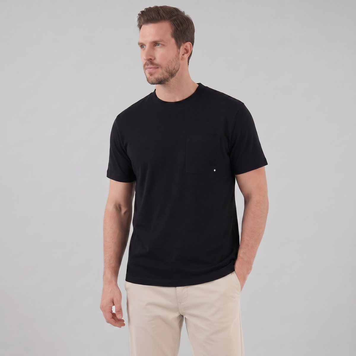 T-Shirt Heren Relaxed Fit Borststak Casual