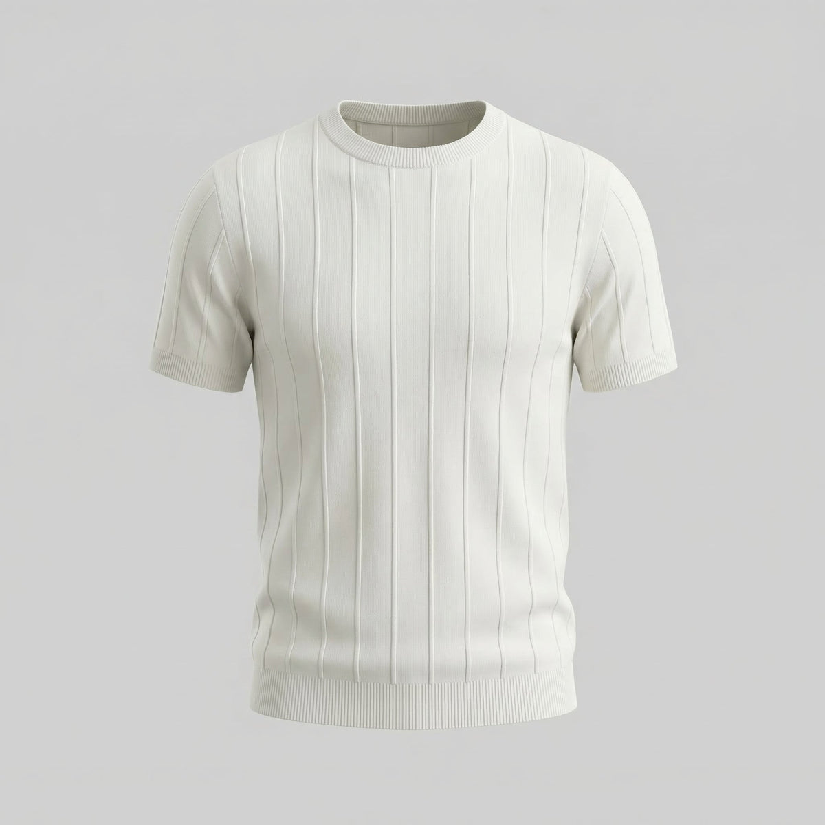 T-Shirt Heren Rib Knit Casual Chic Lange Mouwen