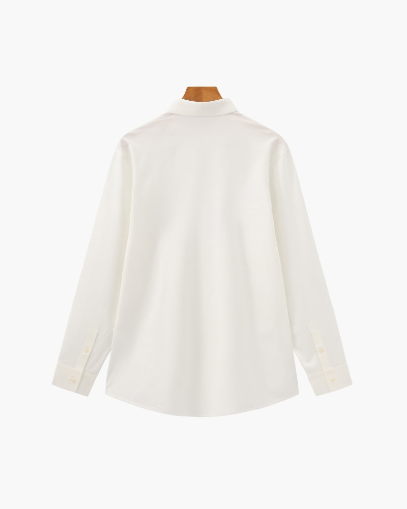 Tailored Shirt Heren Katoen Elastisch Casual Formeel