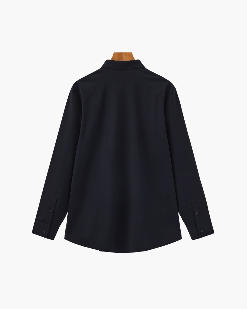 Tailored Shirt Heren Katoen Elastisch Casual Formeel