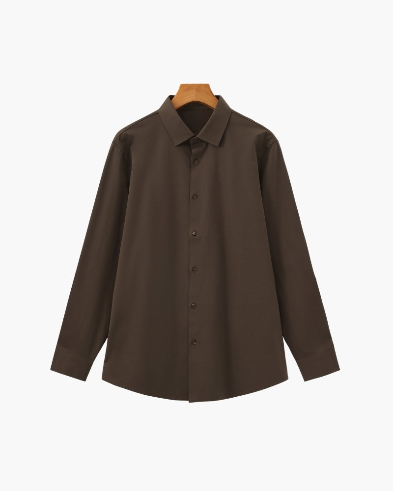 Tailored Shirt Heren Katoen Elastisch Casual Formeel