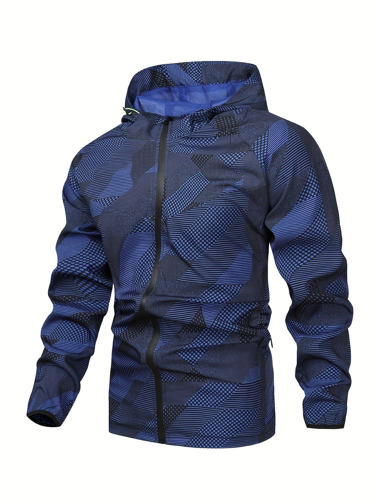 Tom | Kleurblok gehoodiede zip-up jas voor heren