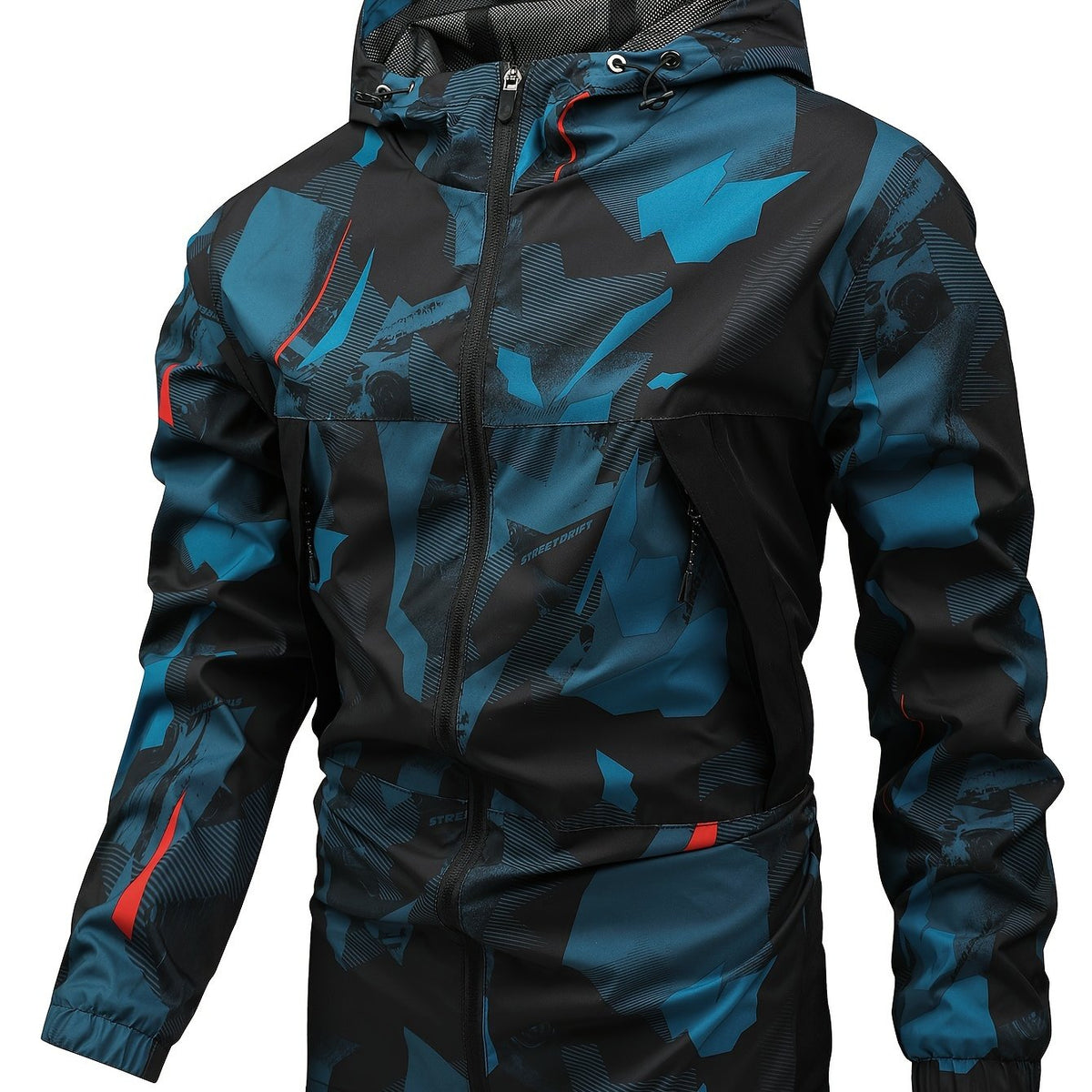 Tom | Kleurblok gehoodiede zip-up jas voor heren