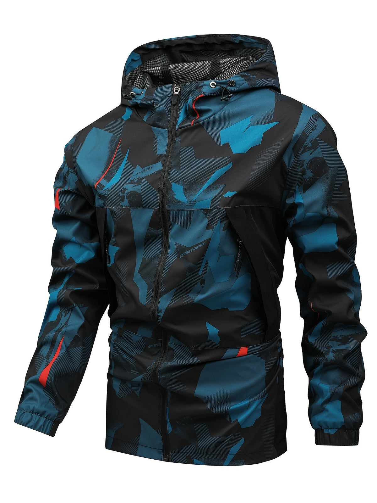 Tom | Kleurblok gehoodiede zip-up jas voor heren