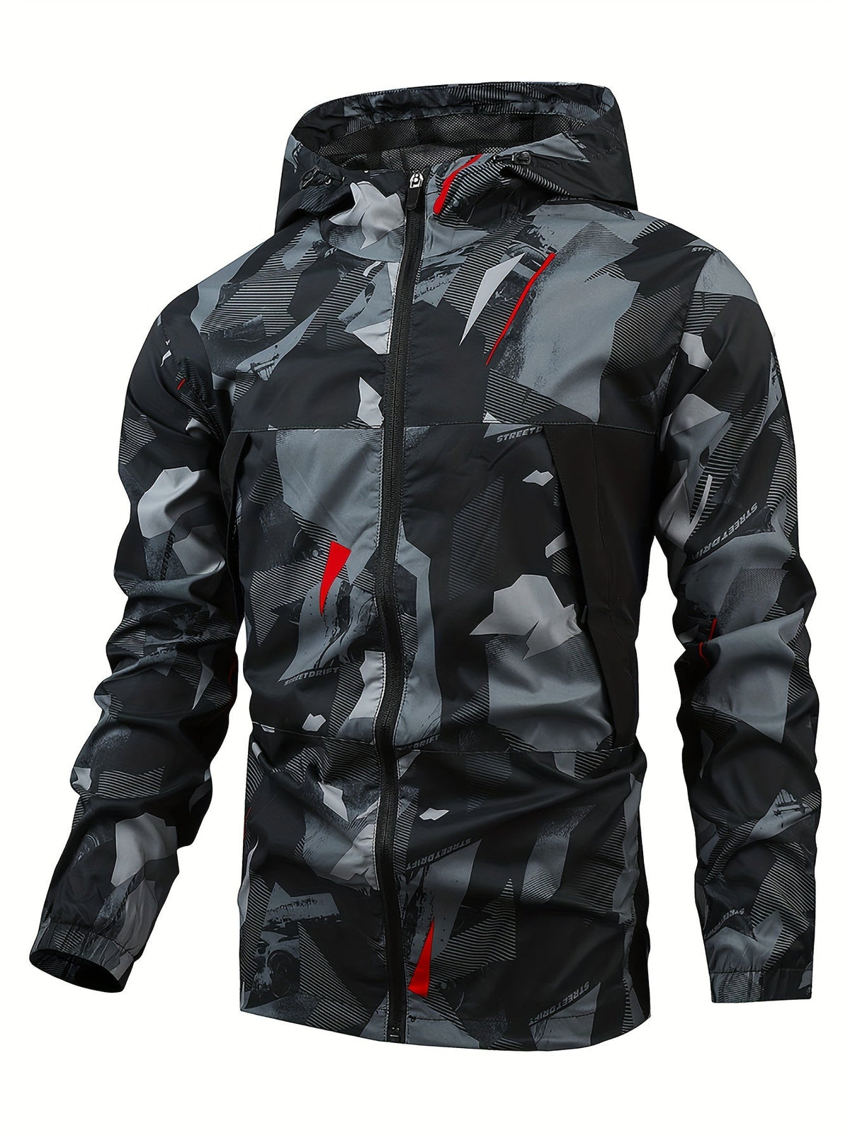 Tom | Kleurblok gehoodiede zip-up jas voor heren