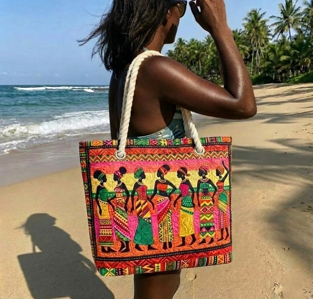 Melanin Queens Roze | Gewatteerde strandtas