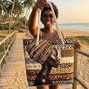 Melanin Queen | Gewatteerde strandtas