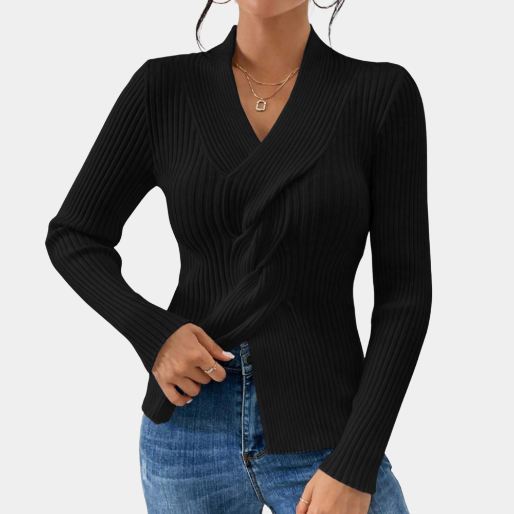 Elegante Gebreide Dames trui met v-hals