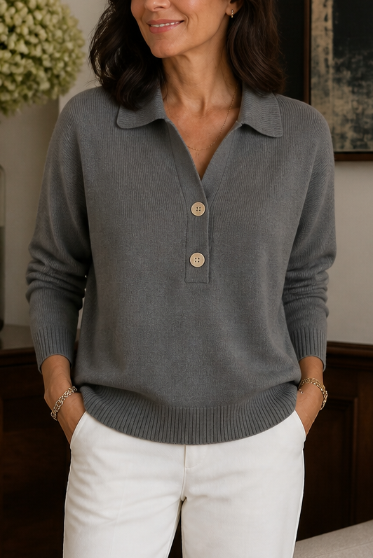 Wearbella – Kraagloze Wafelgebreide Pullover Trui