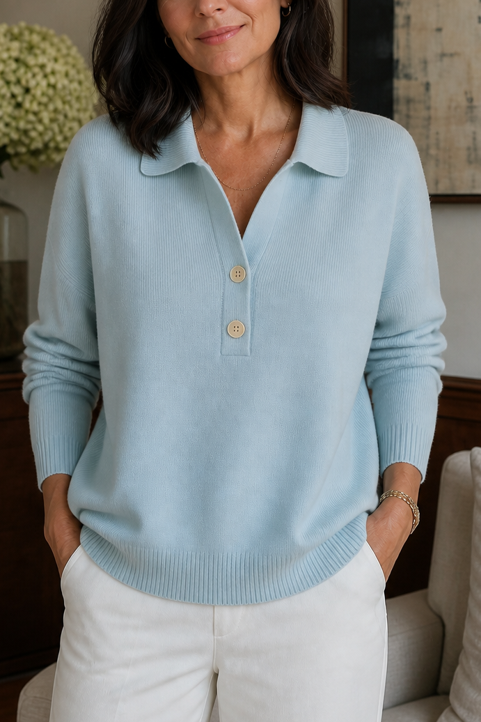 Wearbella – Kraagloze Wafelgebreide Pullover Trui