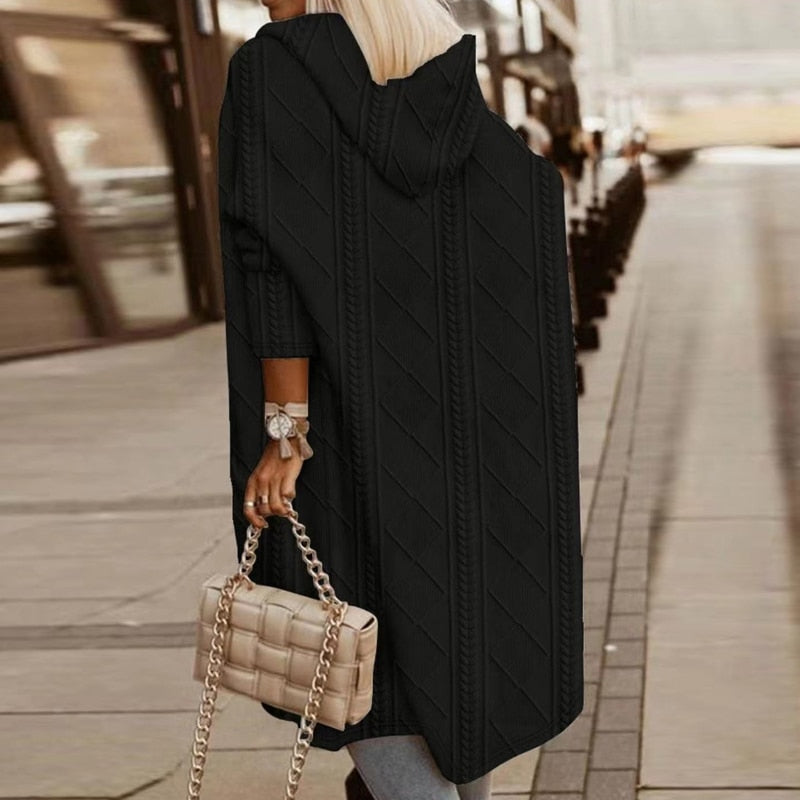 Kateri - LANGERE CAPUCHONCARDIGAN MET RELAXTE PASVORM
