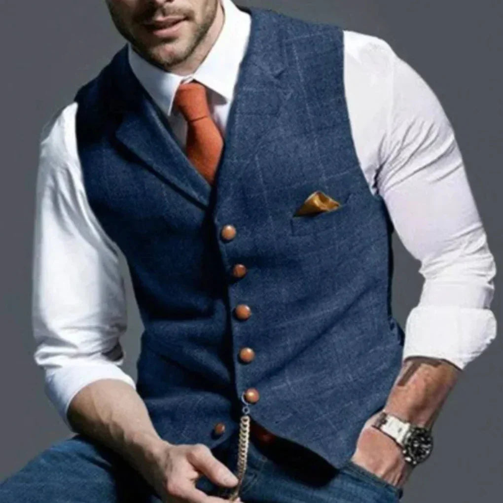 Heren Vintage Gilet – Klassieke Heritage met Gelaagde Stijl