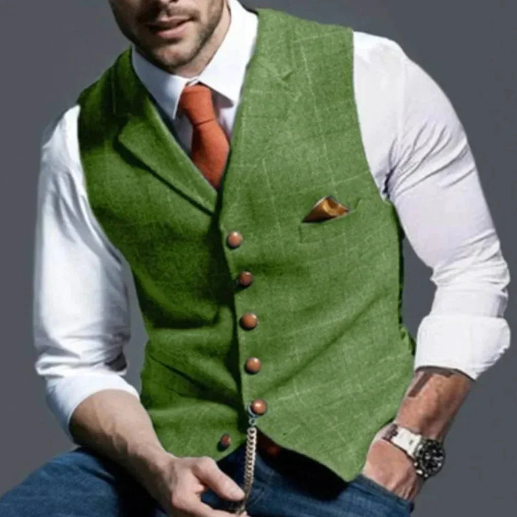 Heren Vintage Gilet – Klassieke Heritage met Gelaagde Stijl