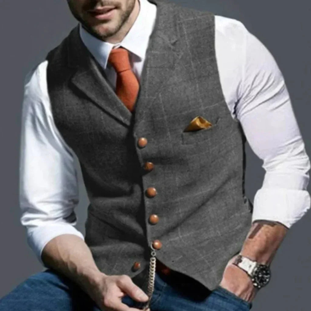 Heren Vintage Gilet – Klassieke Heritage met Gelaagde Stijl