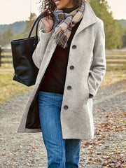 Van Laar | Dames Button-Front Lape kraag Bovenkleding