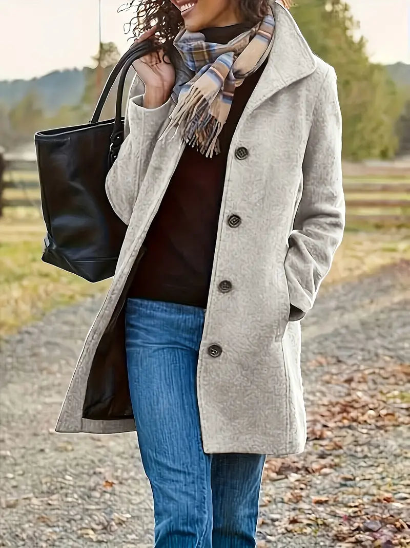 Van Laar | Dames Button-Front Lape kraag Bovenkleding