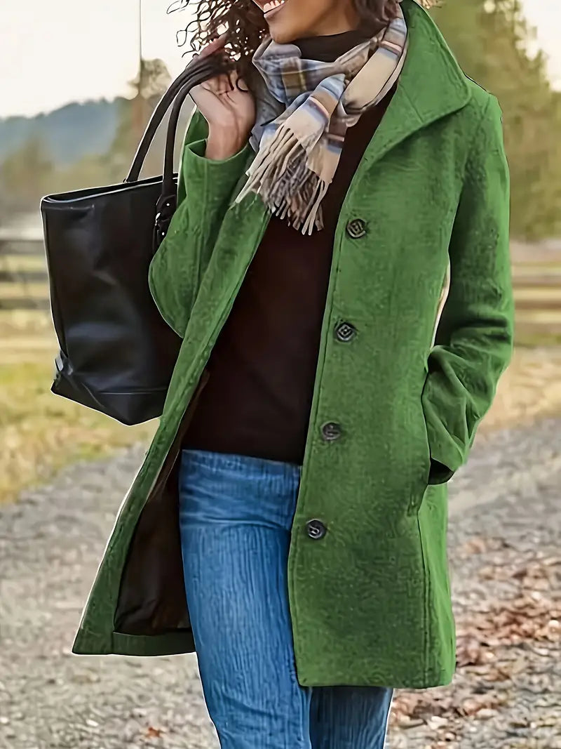 Van Laar | Dames Button-Front Lape kraag Bovenkleding