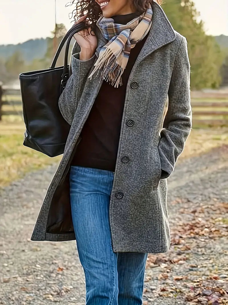 Van Laar | Dames Button-Front Lape kraag Bovenkleding