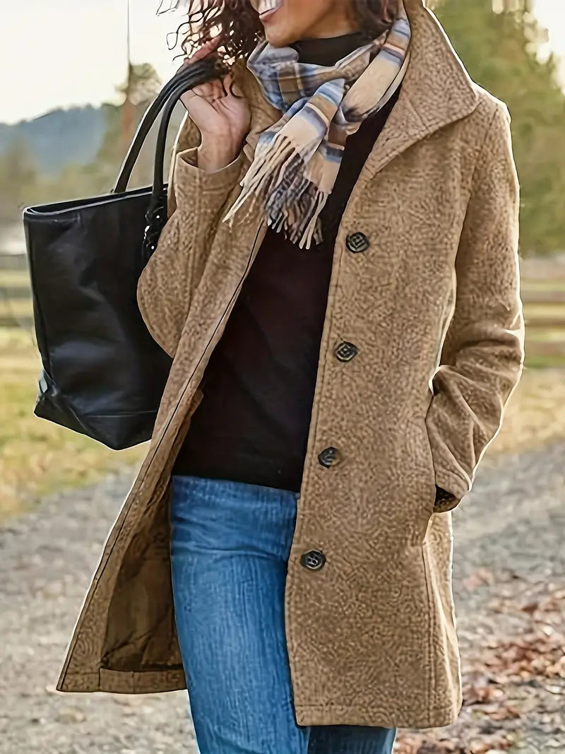 Van Laar | Dames Button-Front Lape kraag Bovenkleding