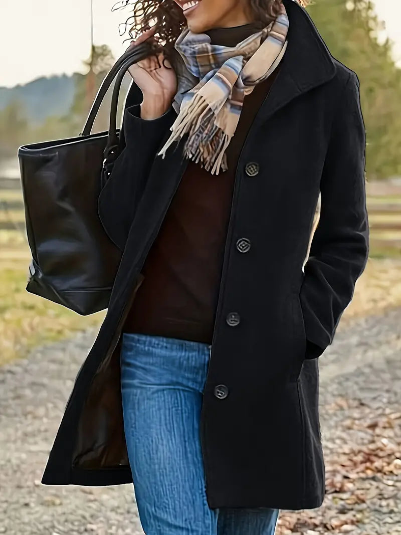 Van Laar | Dames Button-Front Lape kraag Bovenkleding