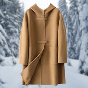 Dames Cashmere Hooded Oversized Jas