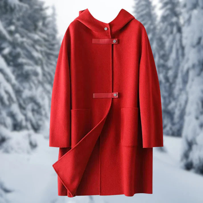 Dames Cashmere Hooded Oversized Jas