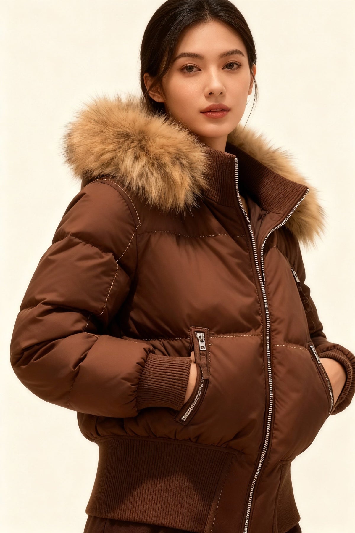 Van Laar | Dames Puffer Jast met Neppelzen Kap